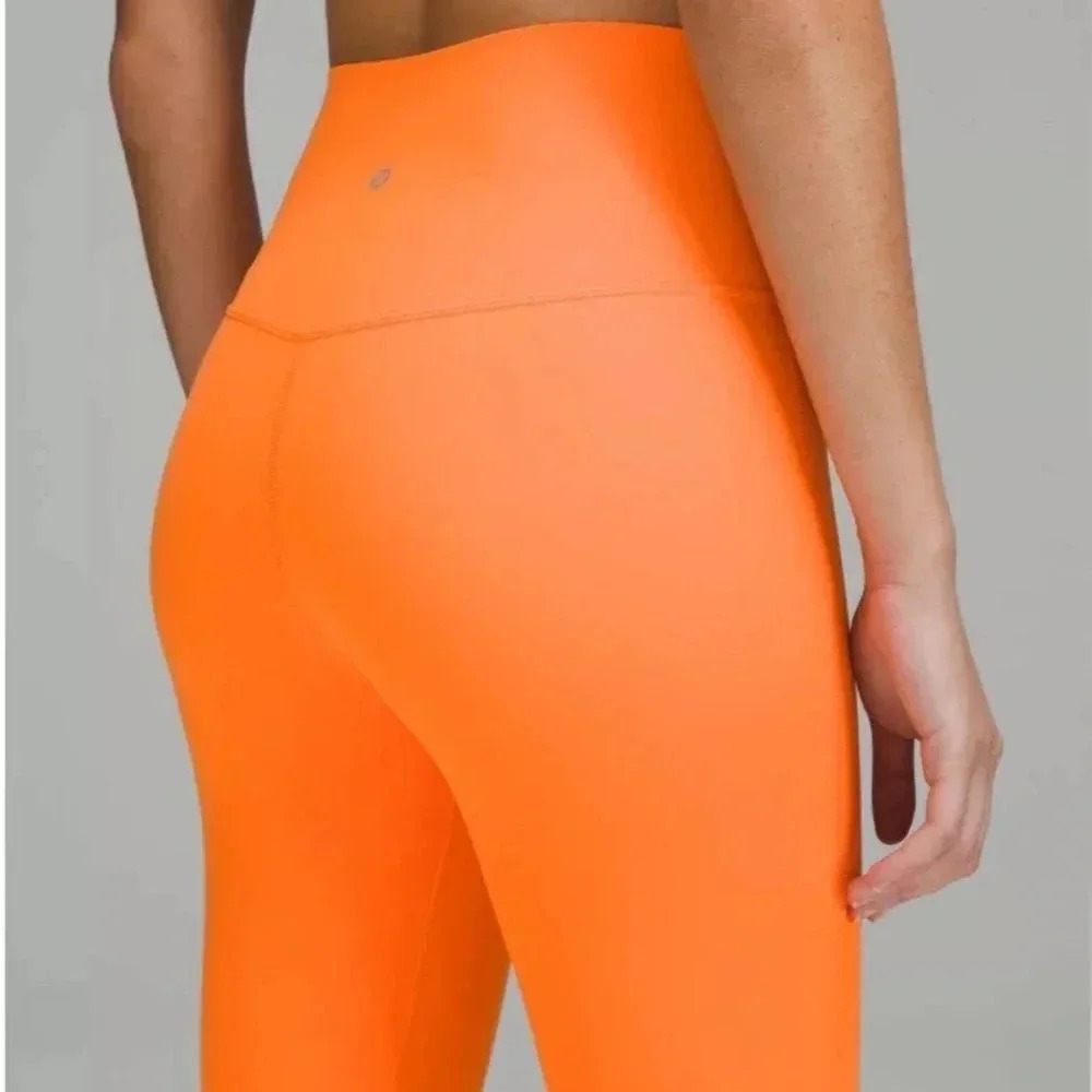 - Lululemon Align High Rise Pant 25” Orange Soda Size 6 Double Lined, NW… - Picture 6 of 14